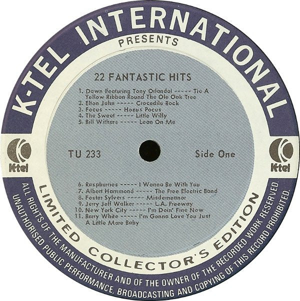 Various - Fantastic 22 Original Hits 22 Original Stars *SONIC* | Excellent (EX) Very Good (VG) - ROCK / USED *EXCELLENT+*