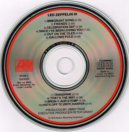 Led Zeppelin III (CD) | Excellent+ (EX+) Near Mint (NM) - ROCK / USED *EXCELLENT+*