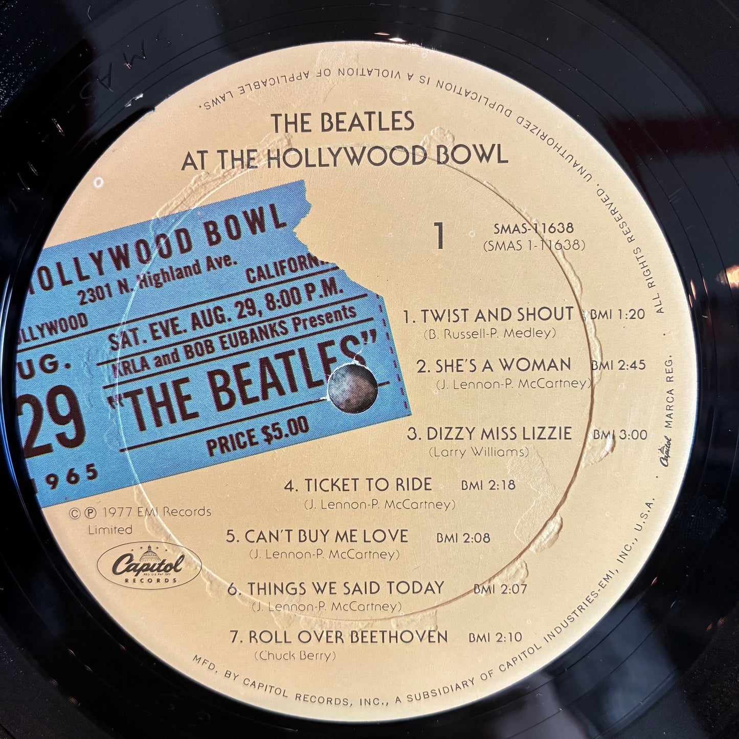 The Beatles At The Hollywood Bowl (VINYL) | Excellent+ (EX+) Very Good Plus (VG+) - ROCK / USED *EXCELLENT+*