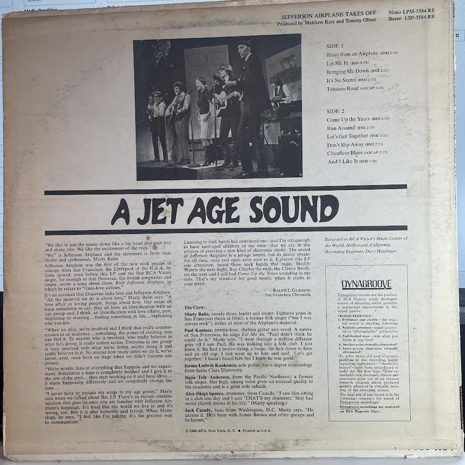 Jefferson Airplane Takes Off (VINYL) | Excellent+ (EX+) Very Good Plus (VG+) - ROCK / USED *EXCELLENT+*