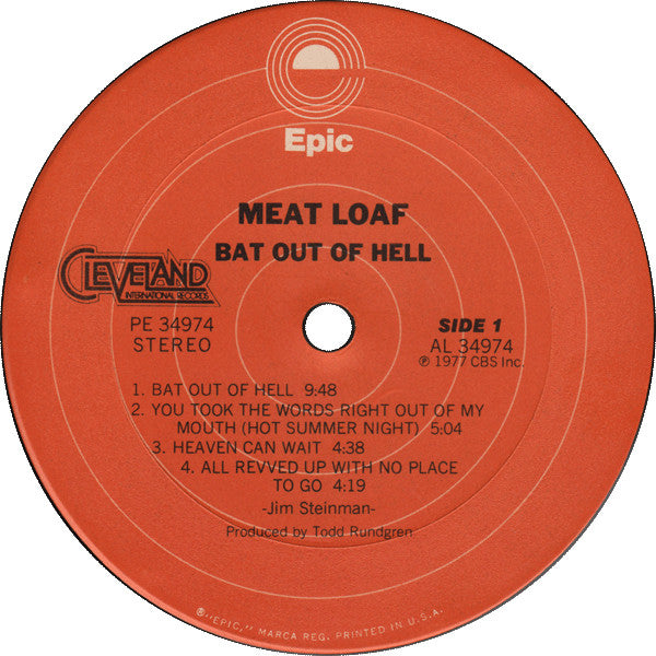 Bat Out Of Hell (VINYL) | Excellent+ (EX+) Excellent+ (EX+) - ROCK / USED *EXCELLENT+*