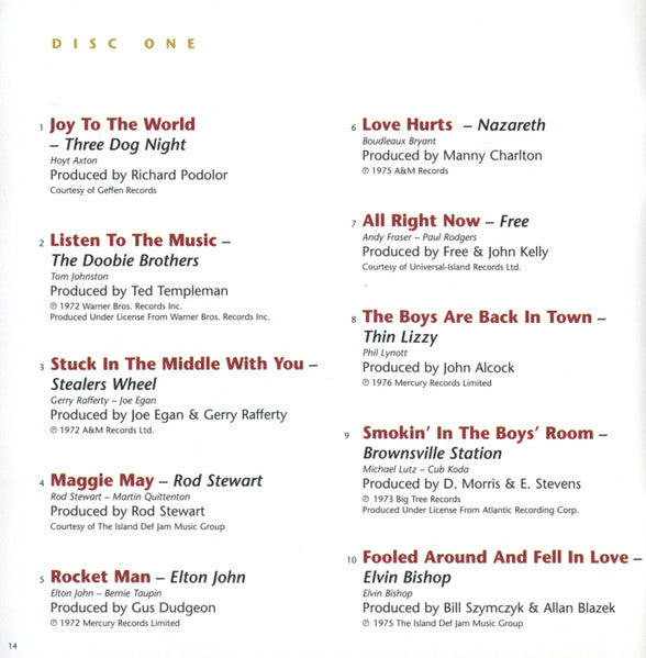Various - '70s Gold (2xCD CANADA) | Excellent+ (EX+) Excellent+ (EX+) - ROCK / USED *EXCELLENT+*