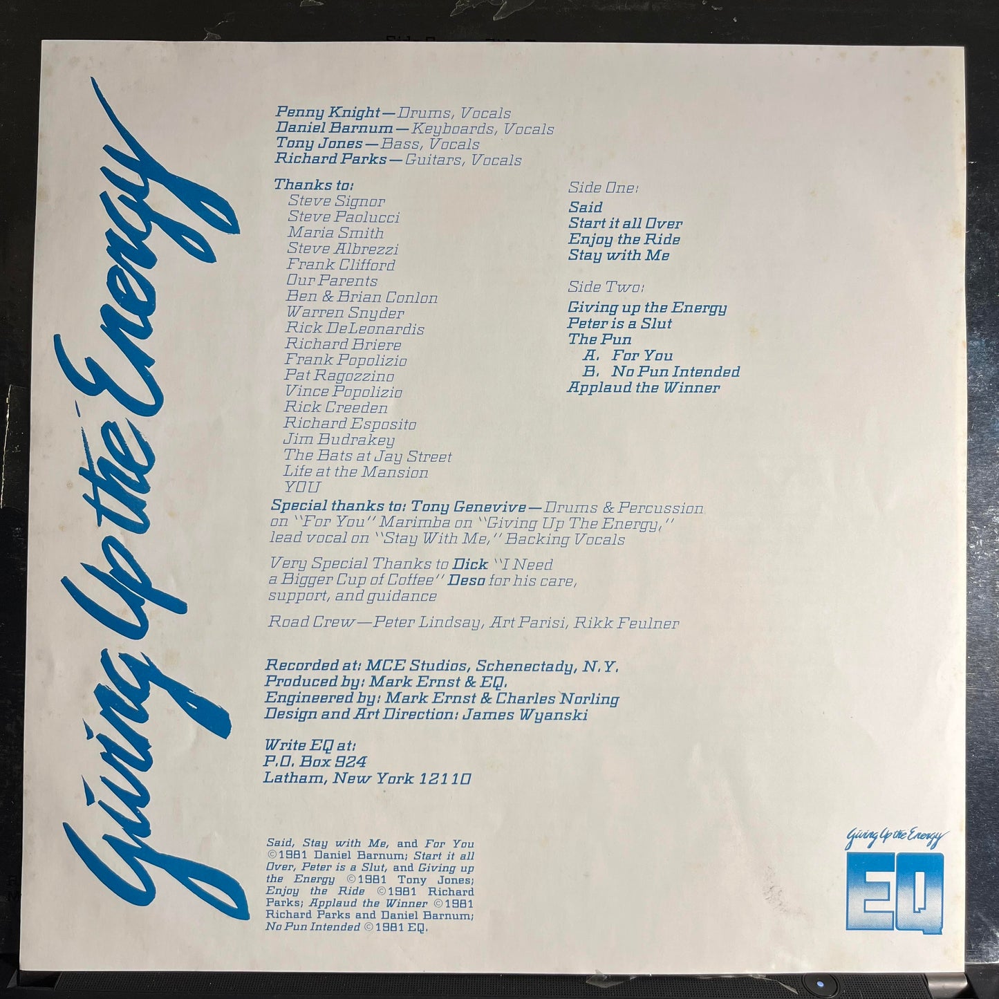 EQ (22) - Giving Up The Energy | Excellent (EX) Near Mint (NM) - ROCK / USED *EXCELLENT+*