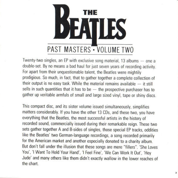 The Beatles - Past Masters: Volume Two (CD CANADA) | Excellent+