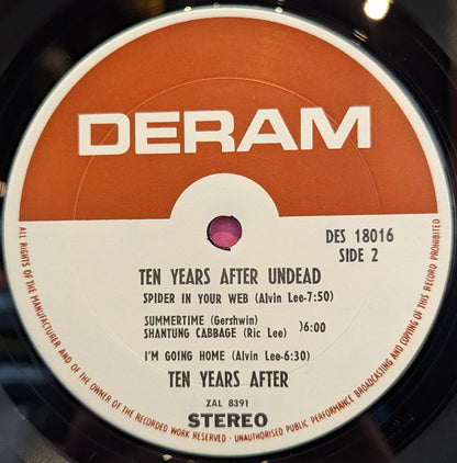 Ten Years After - Undead *REPRESS* | Excellent (EX) Very Good Plus (VG+) - ROCK / USED *EXCELLENT+*