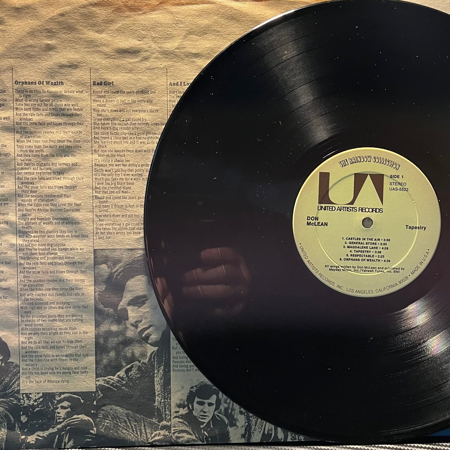 Don McLean Tapestry LP Excellent (EX) Excellent (EX)