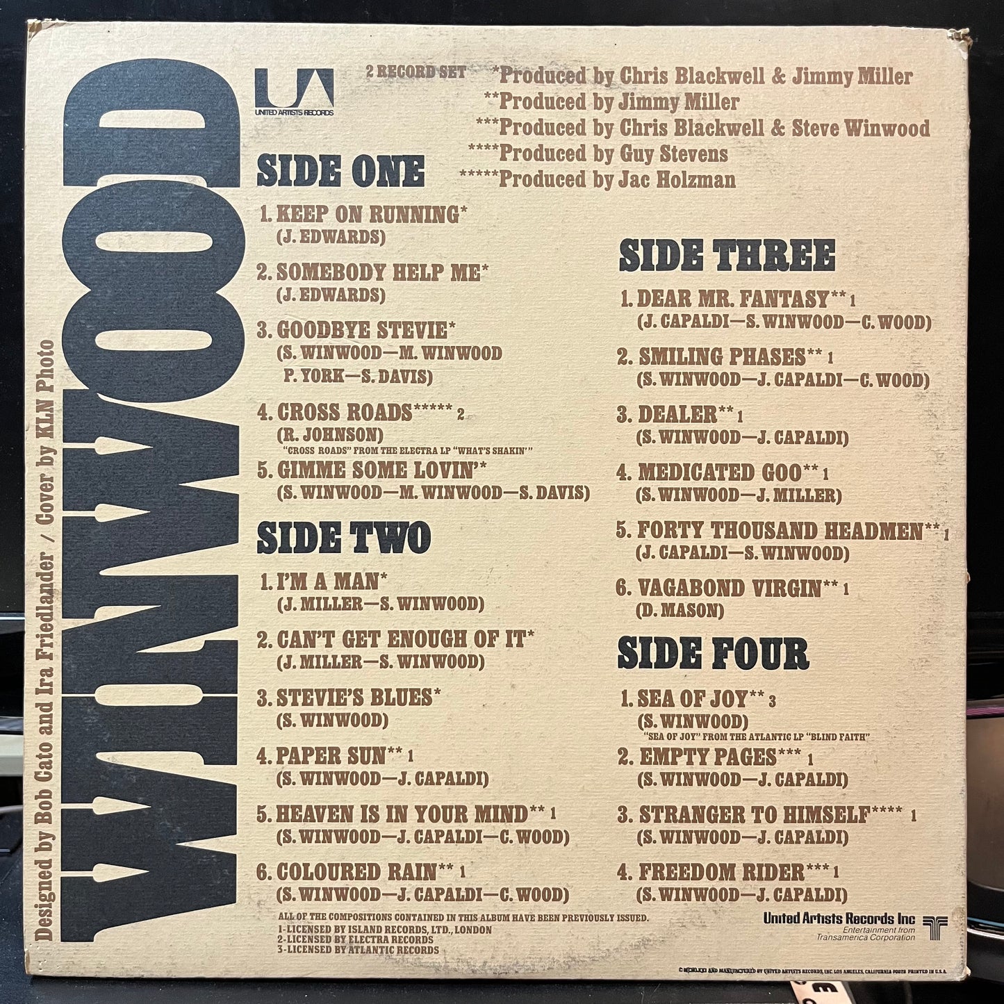 Steve Winwood - Winwood (VINYL 2xLP UNITED ARTISTS UAS-9950 1971) | Excellent+ (EX+) Excellent (EX) - ROCK / USED *EXCELLENT+*
