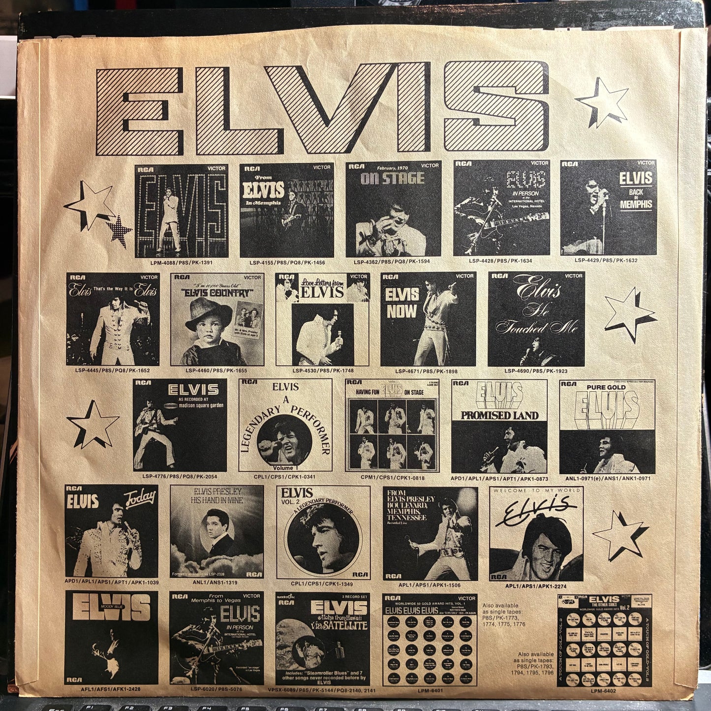 Elvis As Recorded At Madison Square Garden (VINYL) | Excellent+ (EX+) Excellent (EX) - ROCK / USED *EXCELLENT+*
