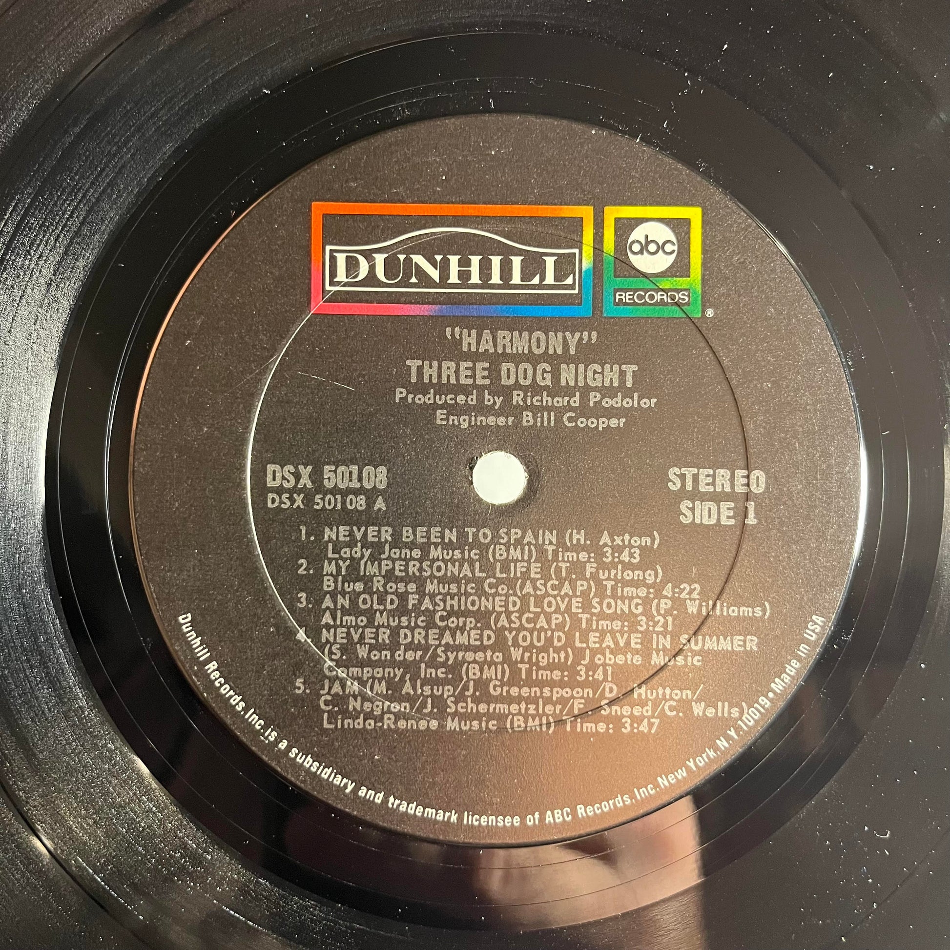 Three Dog Night - Harmony *PITMAN/SHRINK* | Excellent (EX) Near Mint (NM) - ROCK / USED *EXCELLENT+*