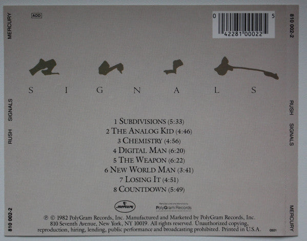 Signals (CD) | Excellent+ (EX+) Near Mint (NM) - ROCK / USED *EXCELLENT+*