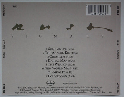 Signals (CD) | Excellent+ (EX+) Near Mint (NM) - ROCK / USED *EXCELLENT+*