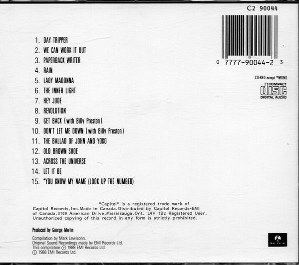 The Beatles - Past Masters: Volume Two (CD CANADA) | Excellent+