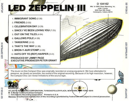 Led Zeppelin III (CD) | Excellent+ (EX+) Near Mint (NM) - ROCK / USED *EXCELLENT+*