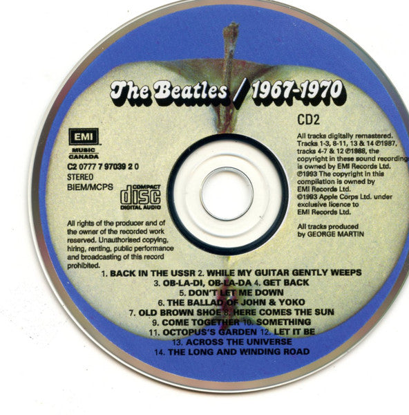 The Beatles - 1967-1970 (2xCD CANADA) | Excellent+ (EX+) Excellent+ (EX+) - ROCK / USED *EXCELLENT+*