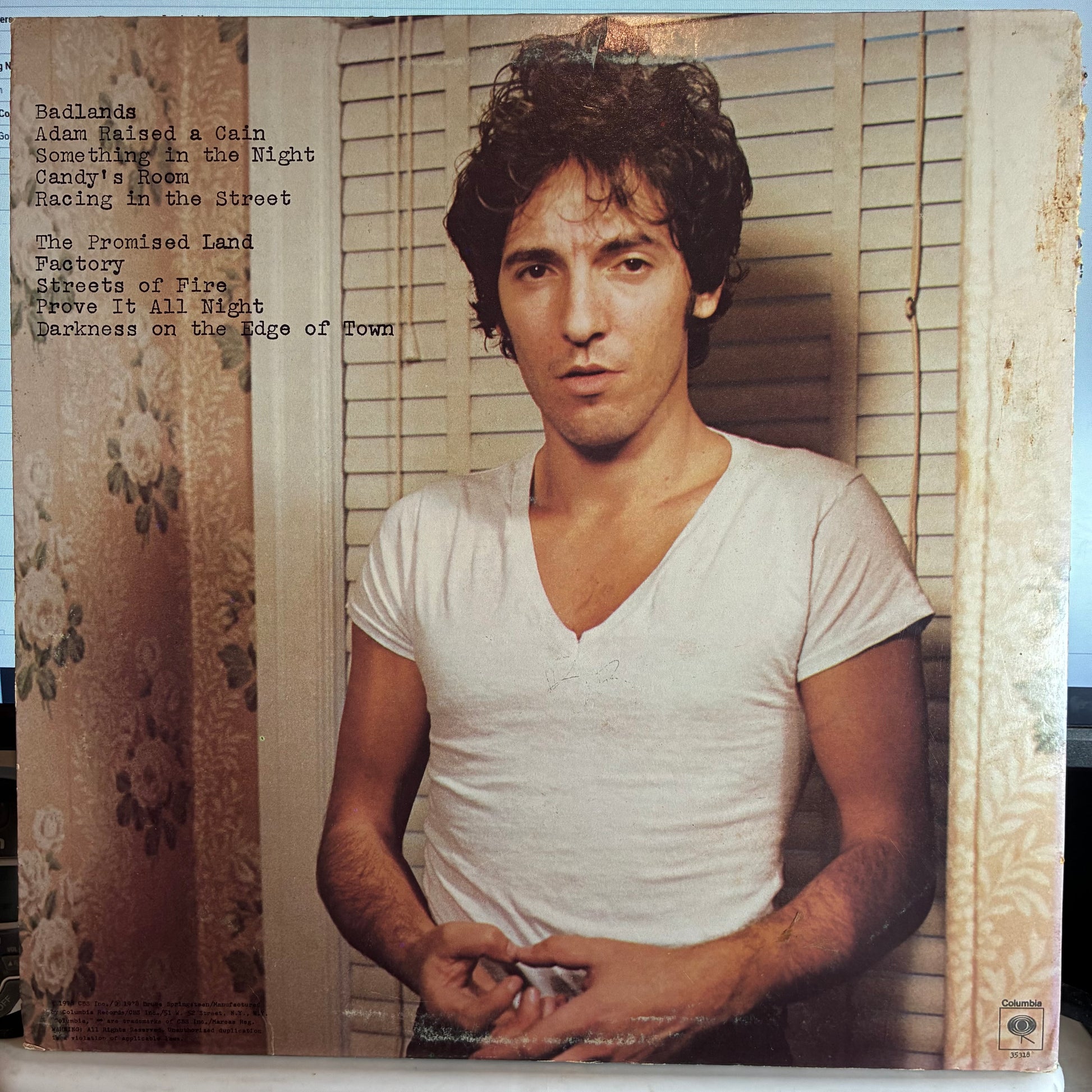 Bruce Springsteen - Darkness On The Edge Of Town (VINYL) | Excellent (EX) Very Good Plus (VG+) - ROCK / USED *EXCELLENT*