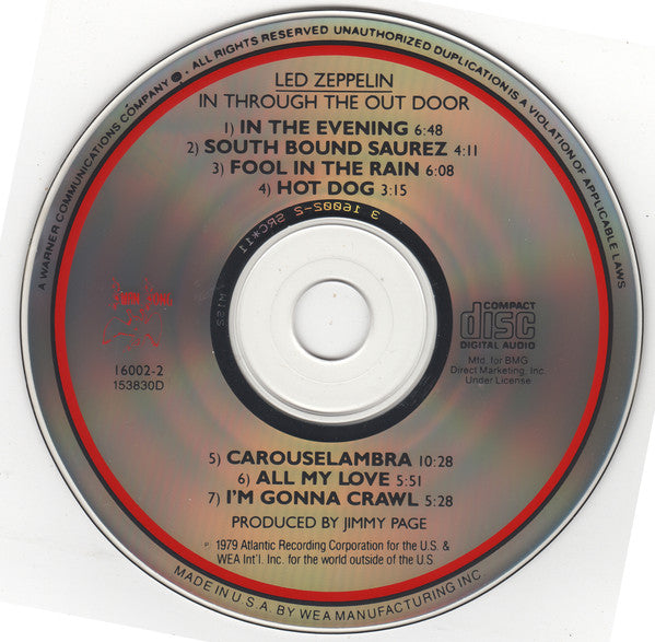 In Through The Out Door (cd) | Excellent (EX) Near Mint (NM) - ROCK / USED *EXCELLENT*