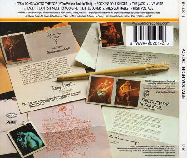 AC/DC - High Voltage (CD Epic – EK 80201) | USED Excellent (EX) Near Mint (NM) - ROCK / USED *EXCELLENT*