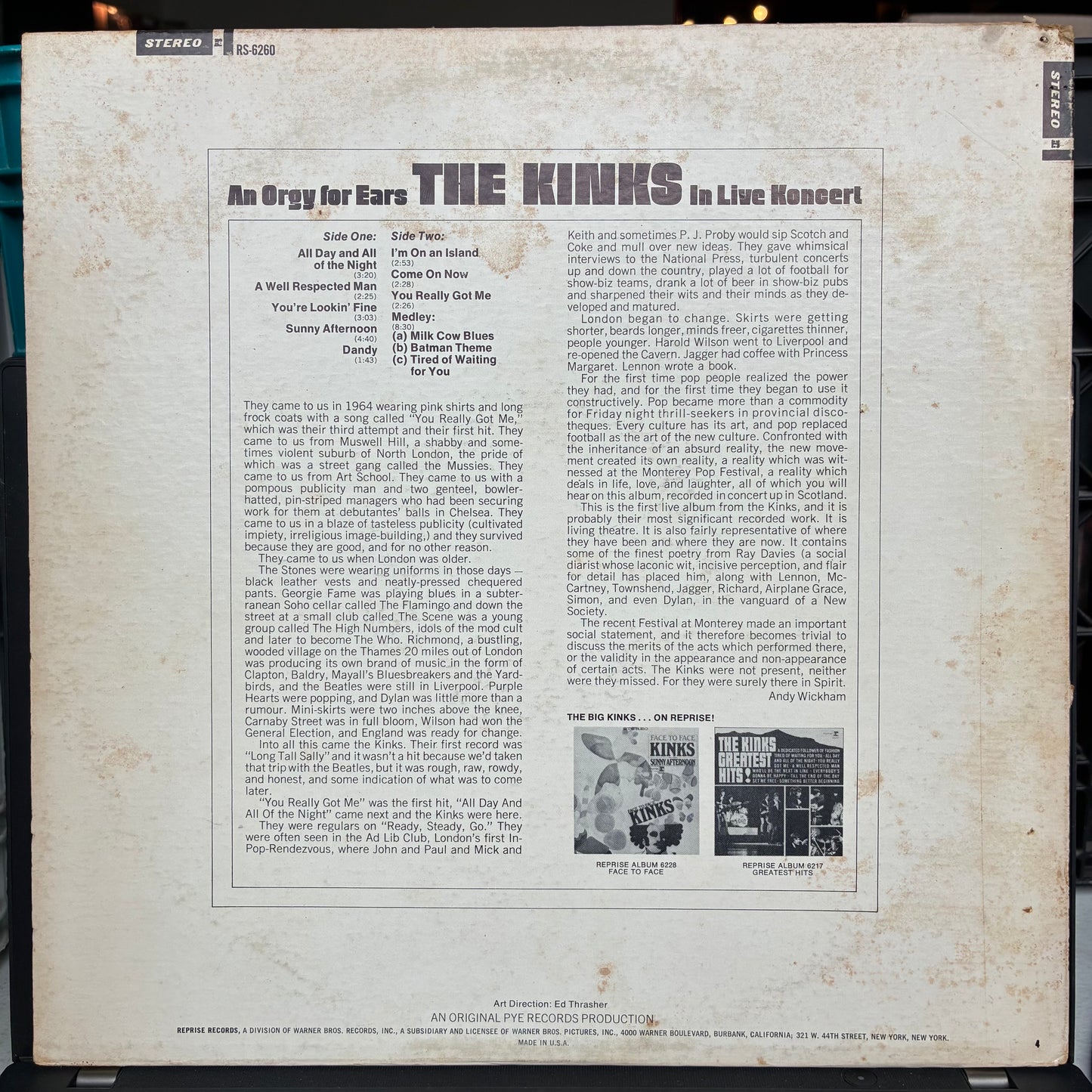 The Kinks - The Live Kinks (VINYL LP) | Excellent (EX) Very Good Plus (VG+) - ROCK / USED *EXCELLENT*