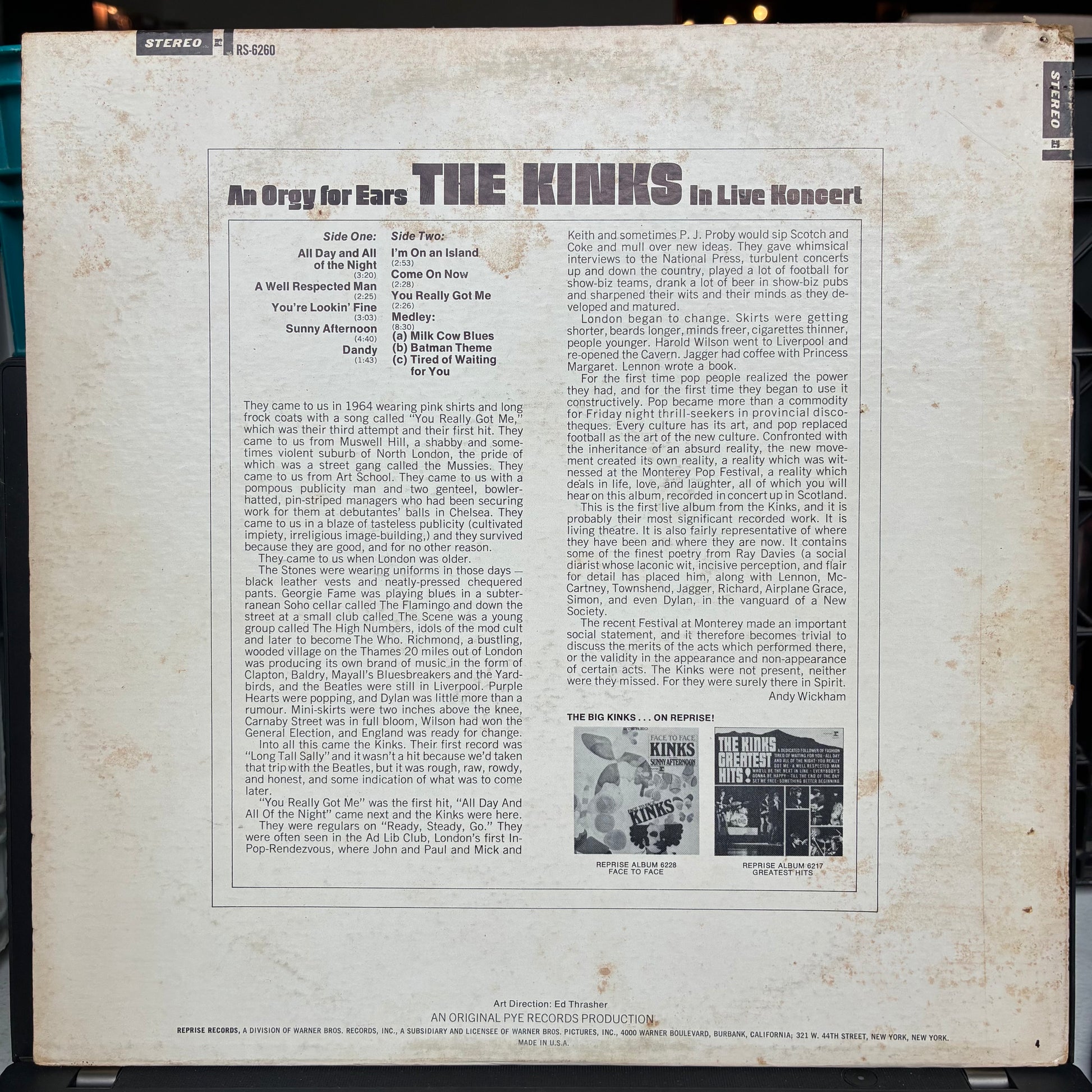 The Kinks - The Live Kinks (VINYL LP) | Excellent (EX) Very Good Plus (VG+) - ROCK / USED *EXCELLENT*