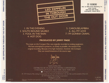 In Through The Out Door (cd) | Excellent (EX) Near Mint (NM) - ROCK / USED *EXCELLENT*