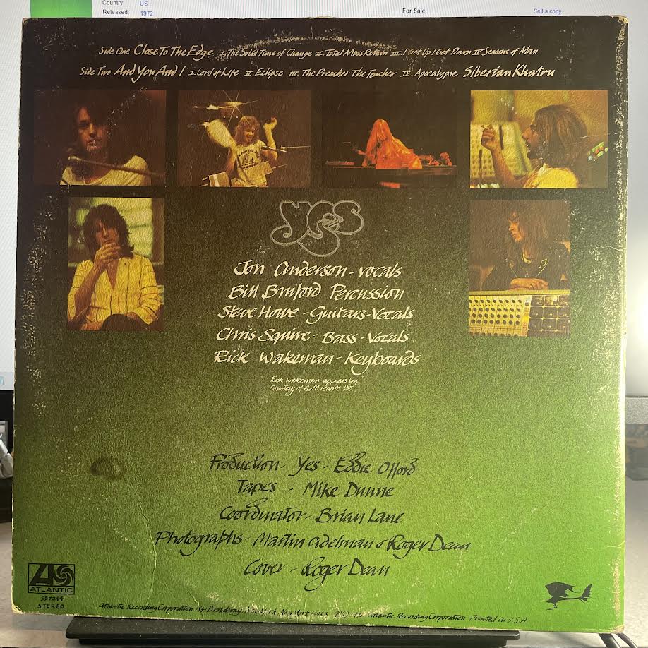 Yes - Close To The Edge (VINYL) | Excellent (EX) Very Good (VG) - ROCK / USED *EXCELLENT*