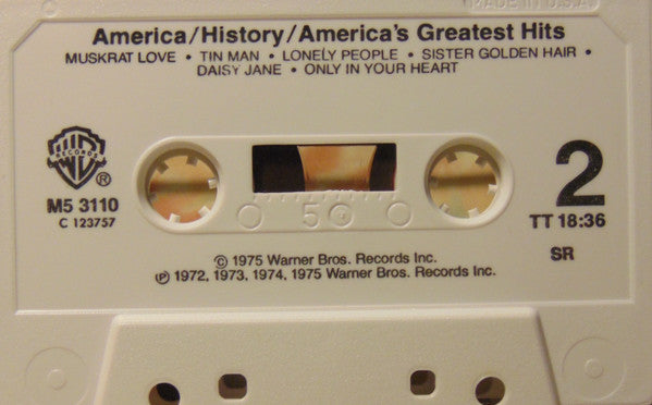 America (2) - History - America's Greatest Hits (CASSETTE) | Excellent (EX) Excellent (EX) - ROCK / USED *EXCELLENT*