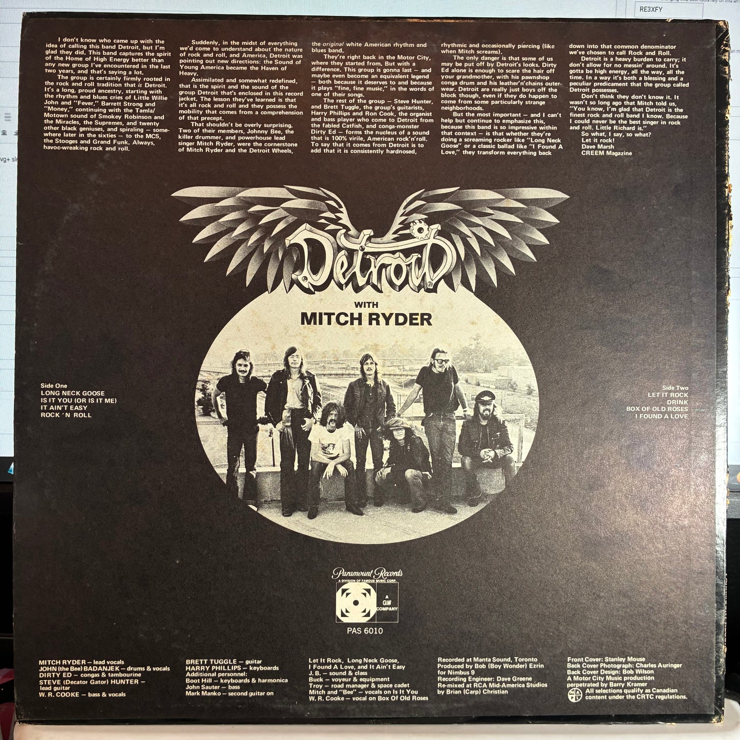Detroit (VINYL) | Excellent (EX) Very Good Plus (VG+) - ROCK / USED *EXCELLENT*