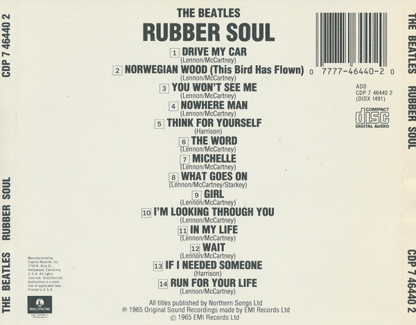 The Beatles - Rubber Soul (CD) | Excellent (EX) Excellent (EX) -ROCK / USED *EXCELLENT*
