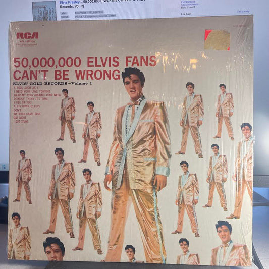 Elvis Presley - 50,000,000 Elvis Fans Can't Be Wrong (Elvis' Gold Records, Vol. 2) (VINYL) | Excellent (EX) Near Mint (NM) - ROCK / USED *EXCELLENT*