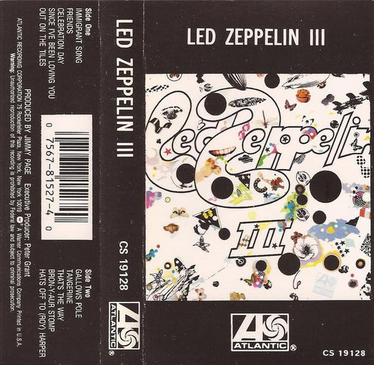 Led Zeppelin III (CASSETTE) | Excellent (EX) Excellent (EX) - ROCK / USED *EXCELLENT*