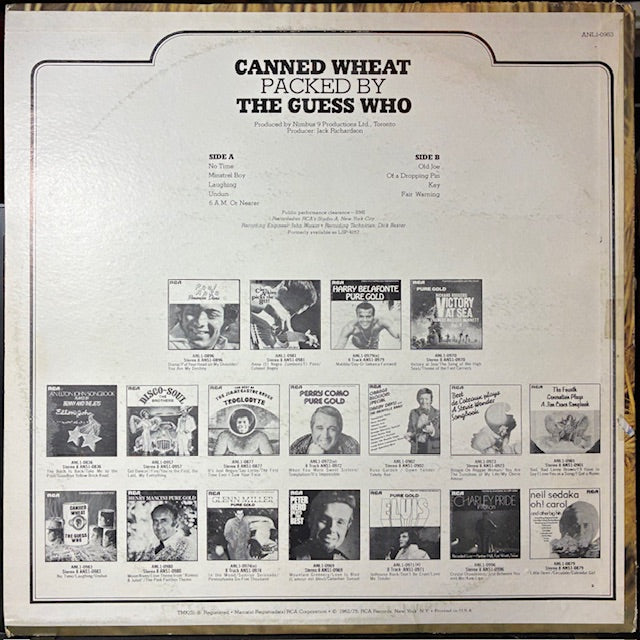 Canned Wheat (VINYL) | Excellent (EX) Very Good Plus (VG+) - ROCK / USED *EXCELLENT*