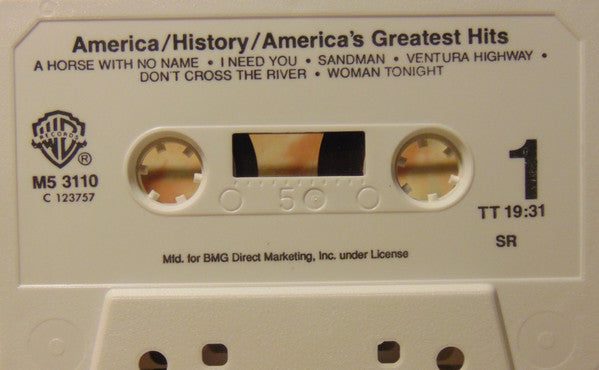 America (2) - History - America's Greatest Hits (CASSETTE) | Excellent (EX) Excellent (EX) - ROCK / USED *EXCELLENT*