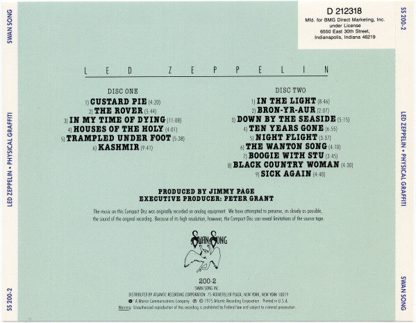 Physical Graffiti (2xCD) | Excellent (EX) Near Mint (NM) - ROCK / USED *EXCELLENT*