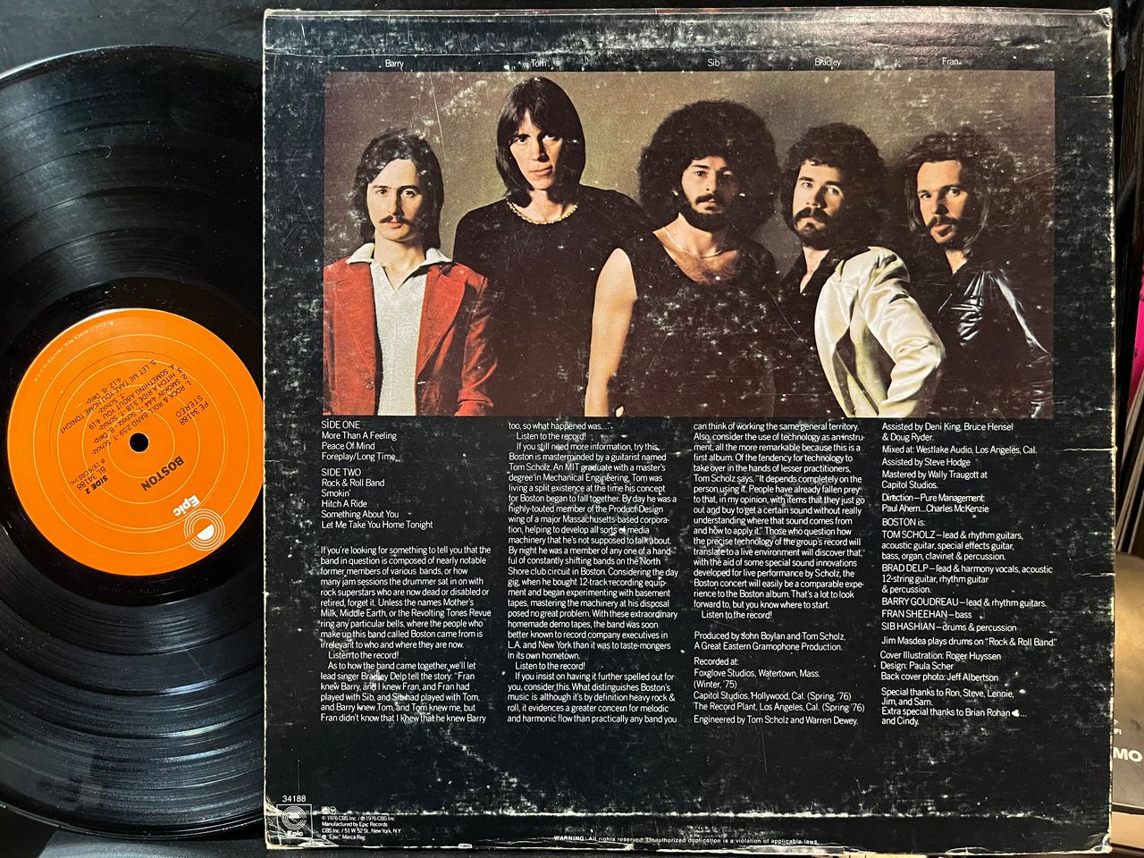 Boston - Boston (VINYL) | Excellent (EX) Very Good Plus (VG+) - ROCK / USED *EXCELLENT*