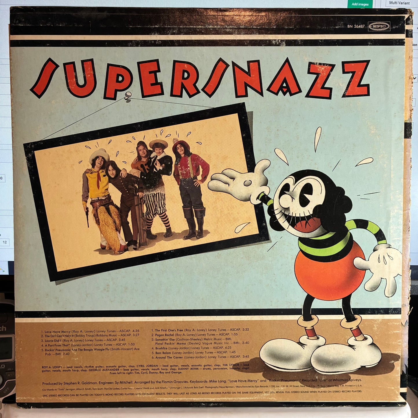 The Flamin' Groovies - Supersnazz (VINYL) | Excellent (EX) Very Good Plus (VG+) - ROCK / USED *EXCELLENT*