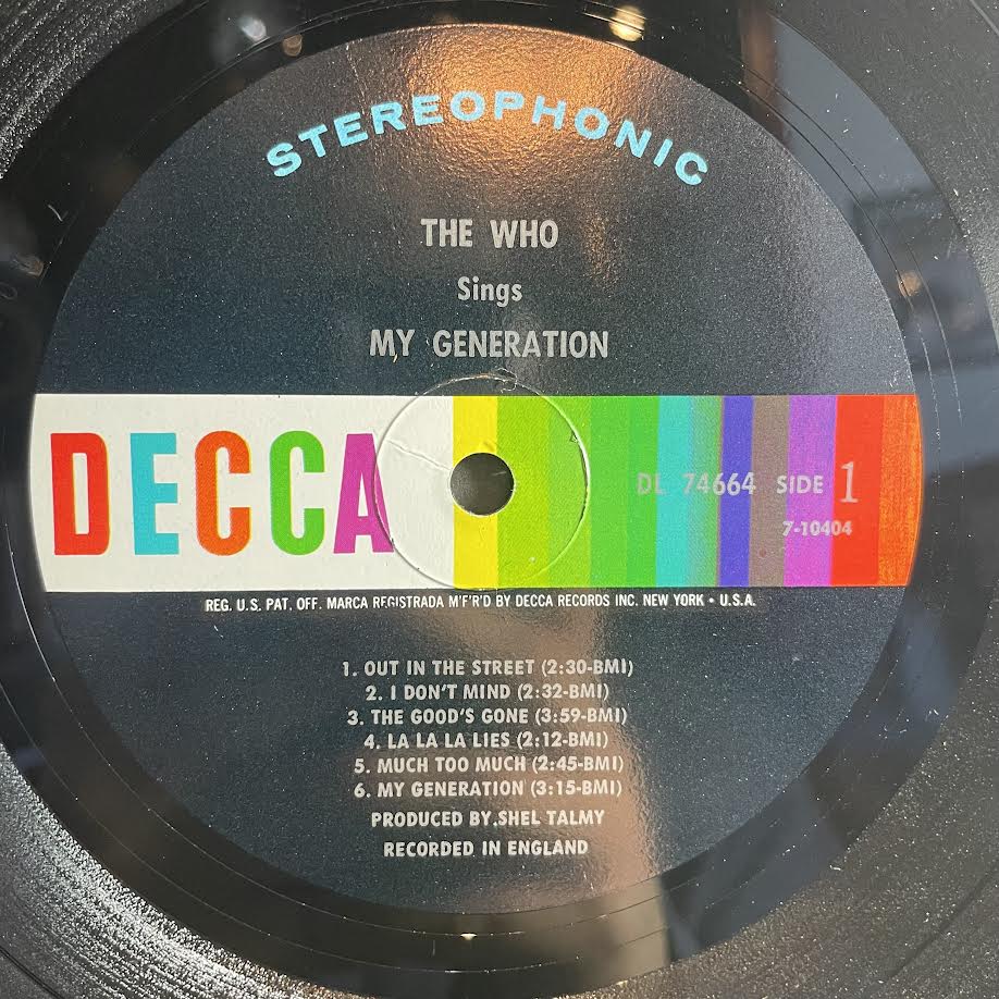 The Who Sings My Generation (VINYL) | Excellent (EX) Very Good Plus (VG+) - ROCK / USED *EXCELLENT*