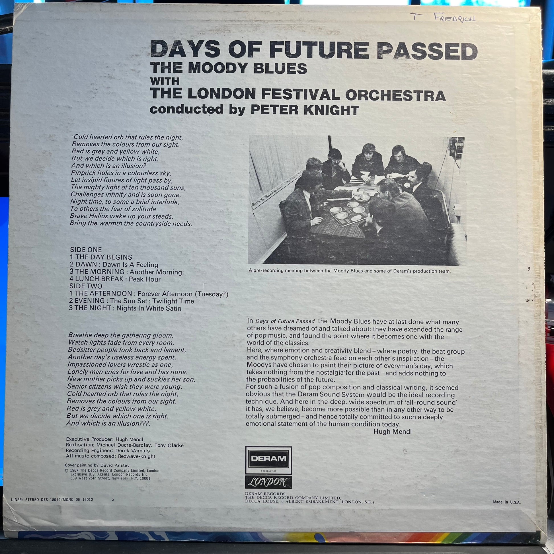 The Moody Blues - Days Of Future Passed *TERRE HAUTE* | Excellent (EX) Excellent (EX) - ROCK / USED *EXCELLENT*