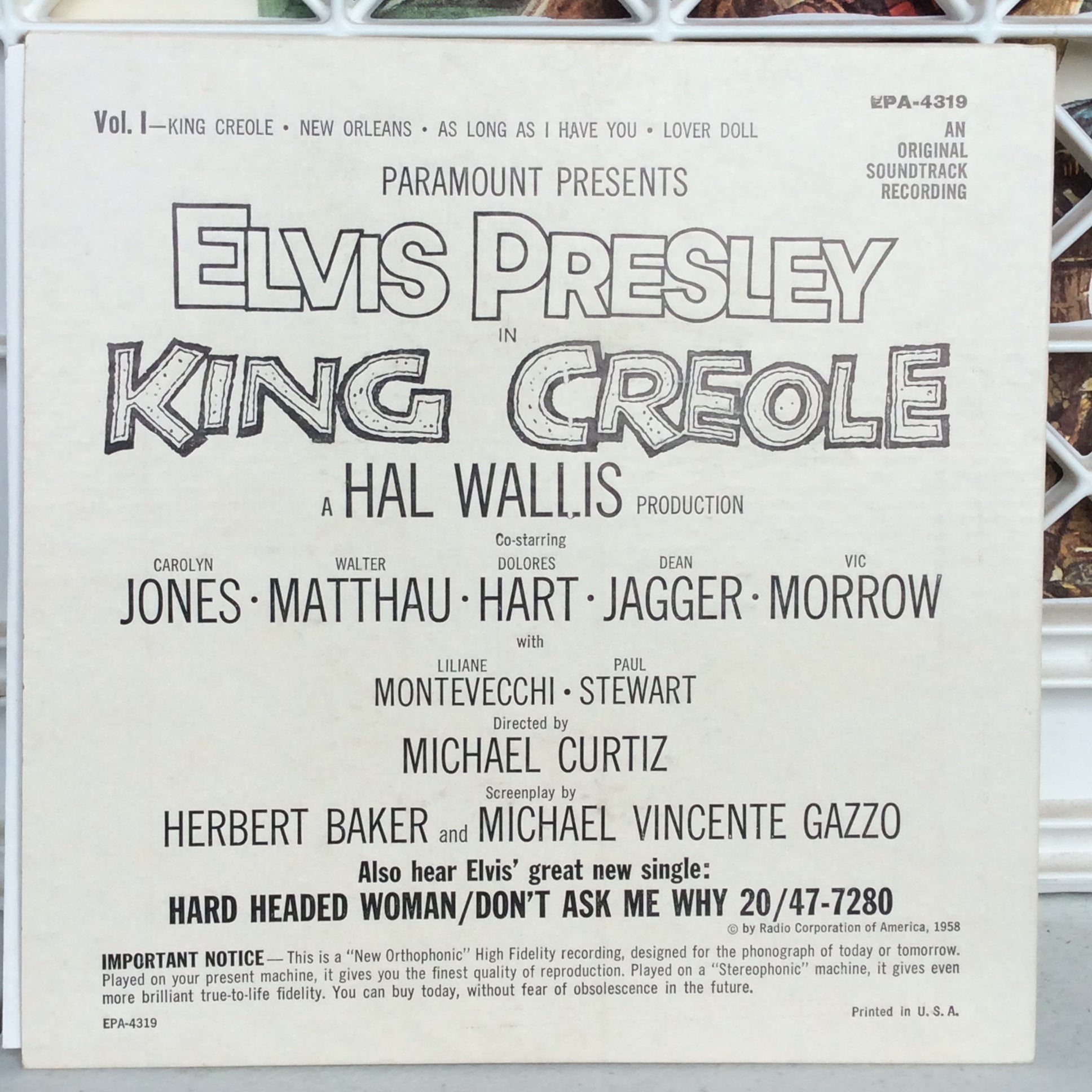 King Creole (Vol. 1) (7" VINYL) | Excellent (EX) Excellent+ (EX+) - ROCK / USED *EXCELLENT*