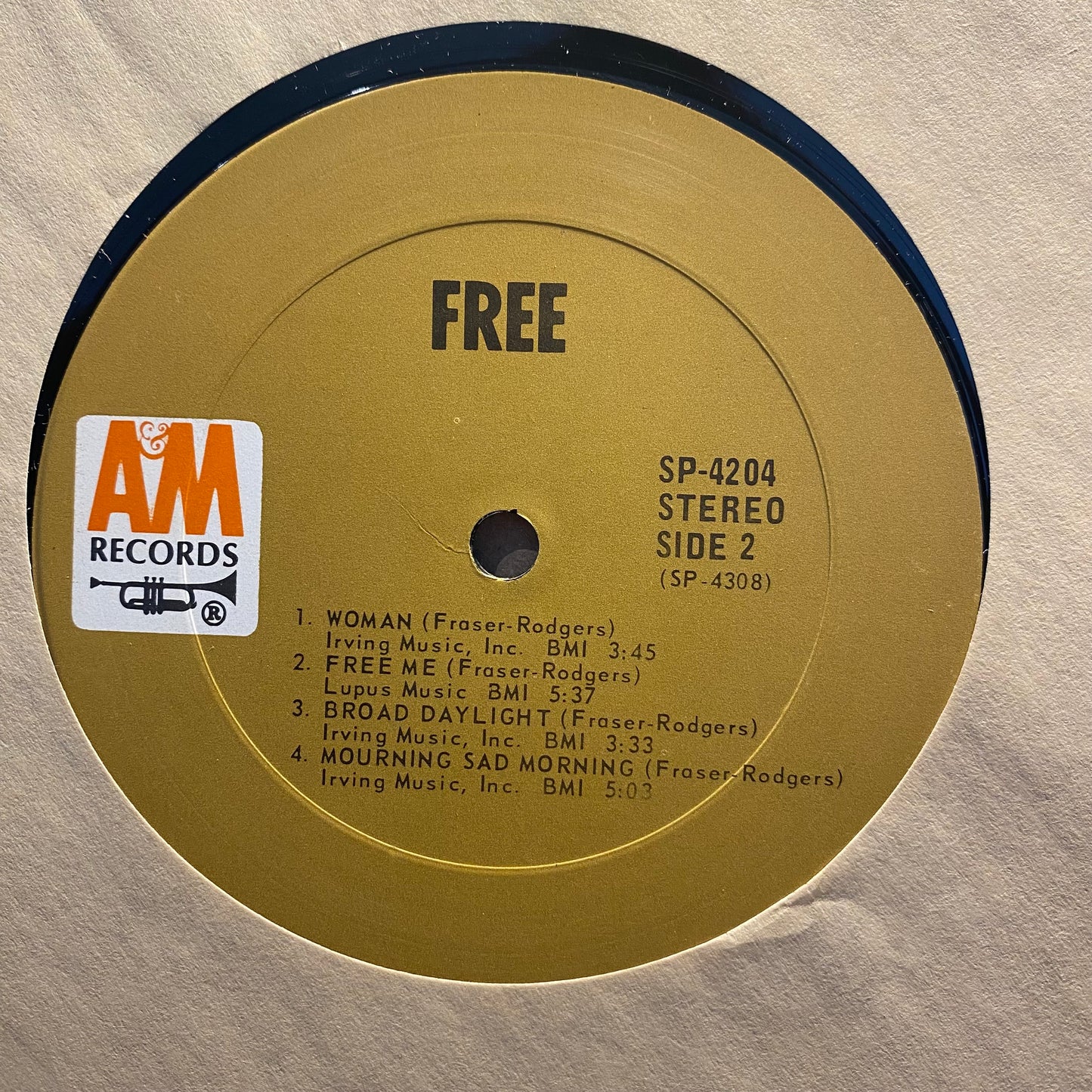 Free Free *MONARCH LP Excellent (EX) Very Good Plus (VG+)