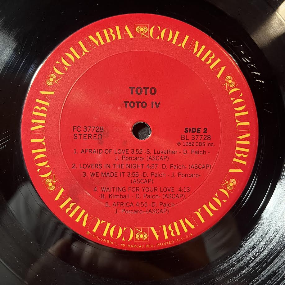 Toto IV (VINYL) | Excellent (EX) Very Good Plus (VG+) - ROCK / USED *EXCELLENT*