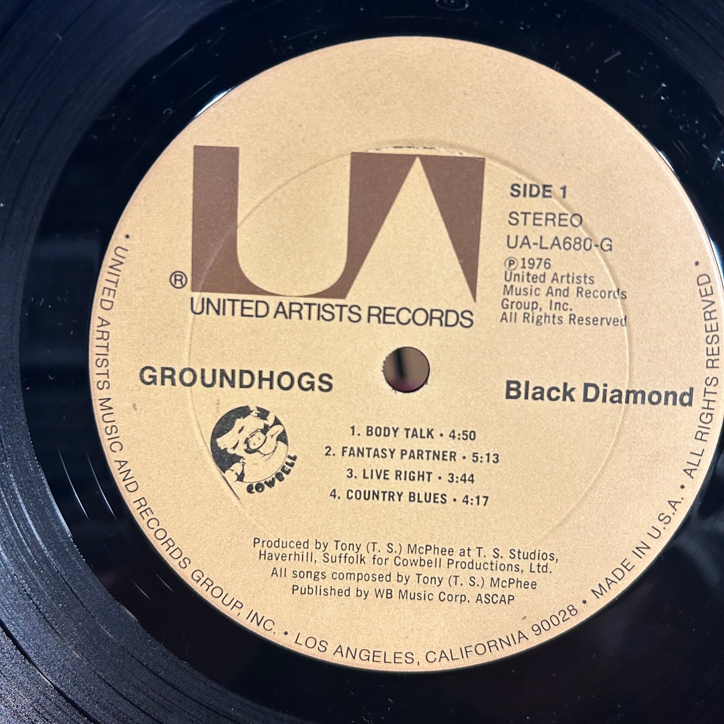 The Groundhogs Black Diamond *TERRE HAUTE* LP Excellent (EX) Very Good Plus (VG+)
