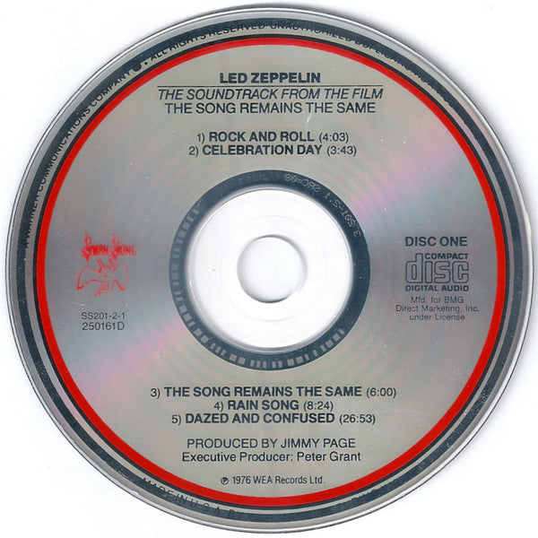 The Soundtrack From The Film The Song Remains The Same (2xCD) | Excellent (EX) Excellent+ (EX+) - ROCK / USED *EXCELLENT*