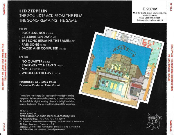 The Soundtrack From The Film The Song Remains The Same (2xCD) | Excellent (EX) Excellent+ (EX+) - ROCK / USED *EXCELLENT*