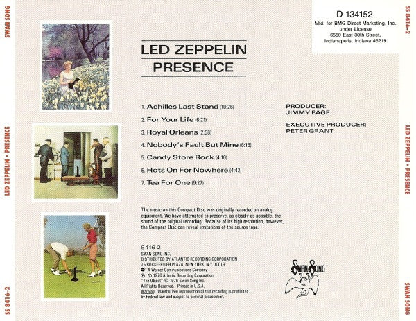 Presence (CD) | Excellent (EX) Near Mint (NM) - ROCK / USED *EXCELLENT*