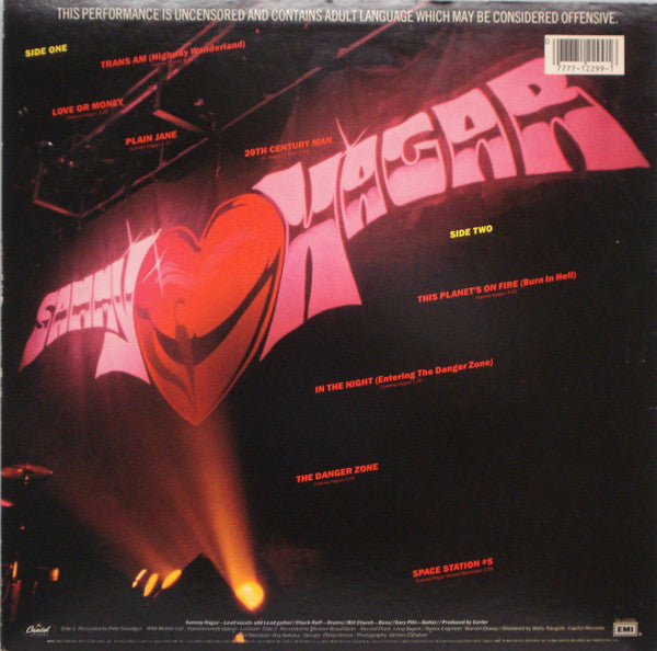 Sammy Hagar - Live 1980 | Excellent (EX) Very Good Plus (VG+) - ROCK / USED *EXCELLENT*