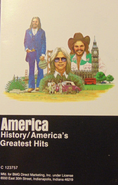 America (2) - History - America's Greatest Hits (CASSETTE) | Excellent (EX) Excellent (EX) - ROCK / USED *EXCELLENT*