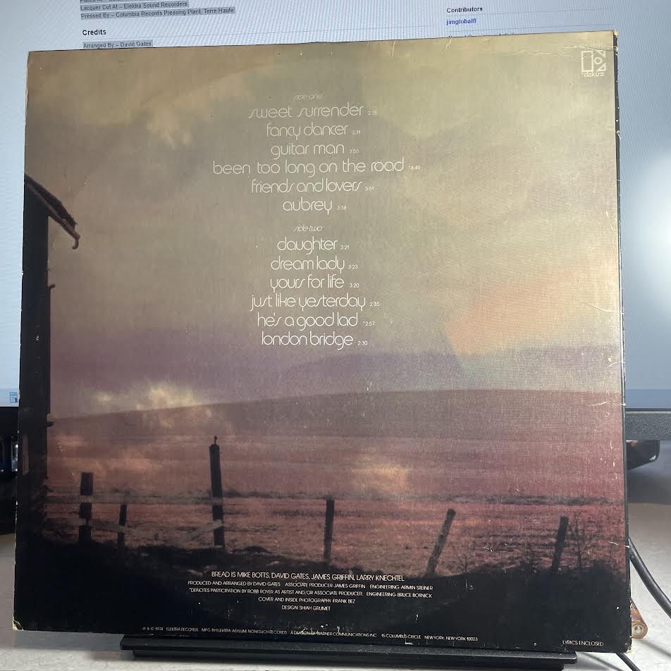 The Best Of Bread/Volume Two (VINYL) | Excellent (EX) Excellent (EX) - ROCK / USED *EXCELLENT*