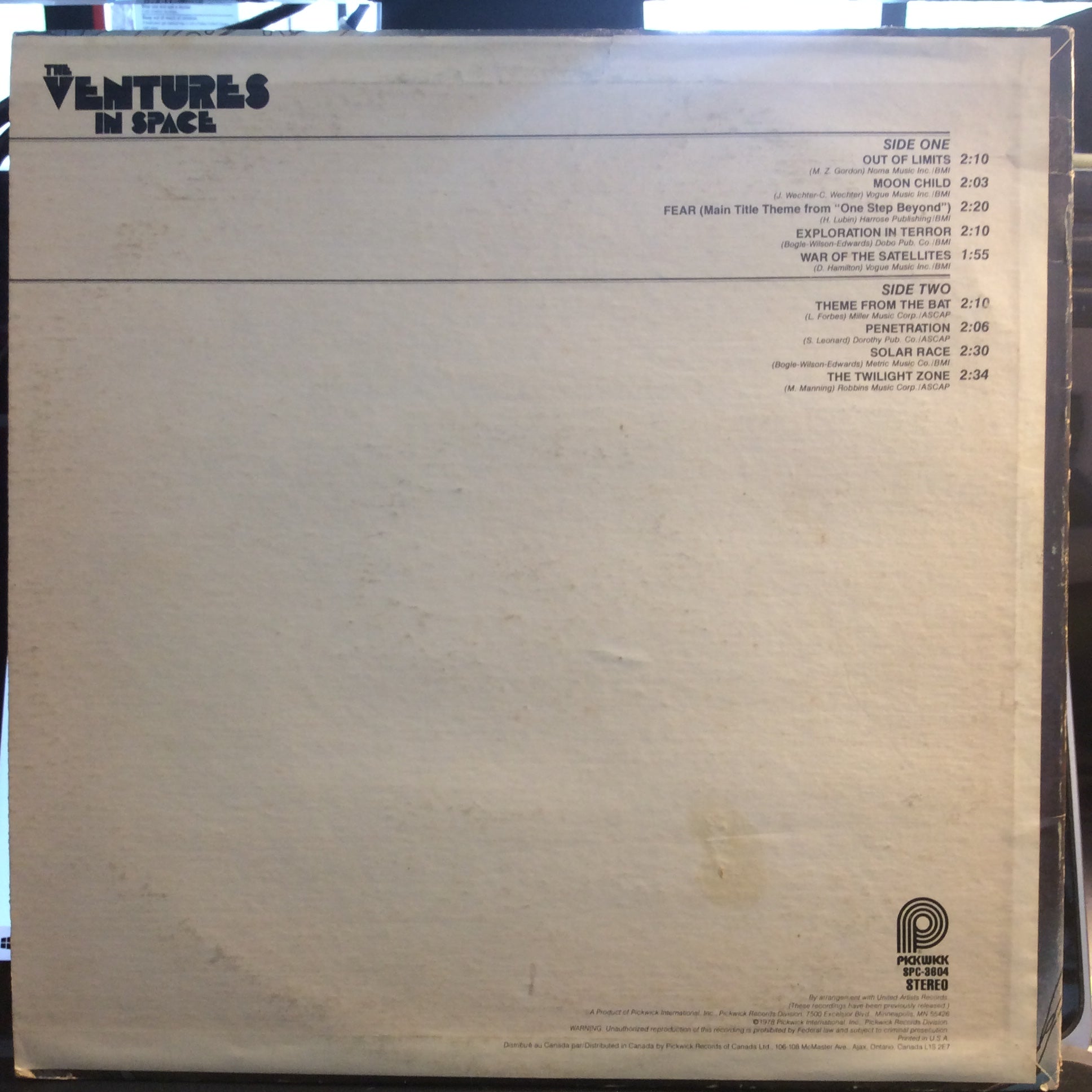 The Ventures In Space (VINYL) | Excellent (EX) Very Good Plus (VG+) - ROCK / USED *EXCELLENT*