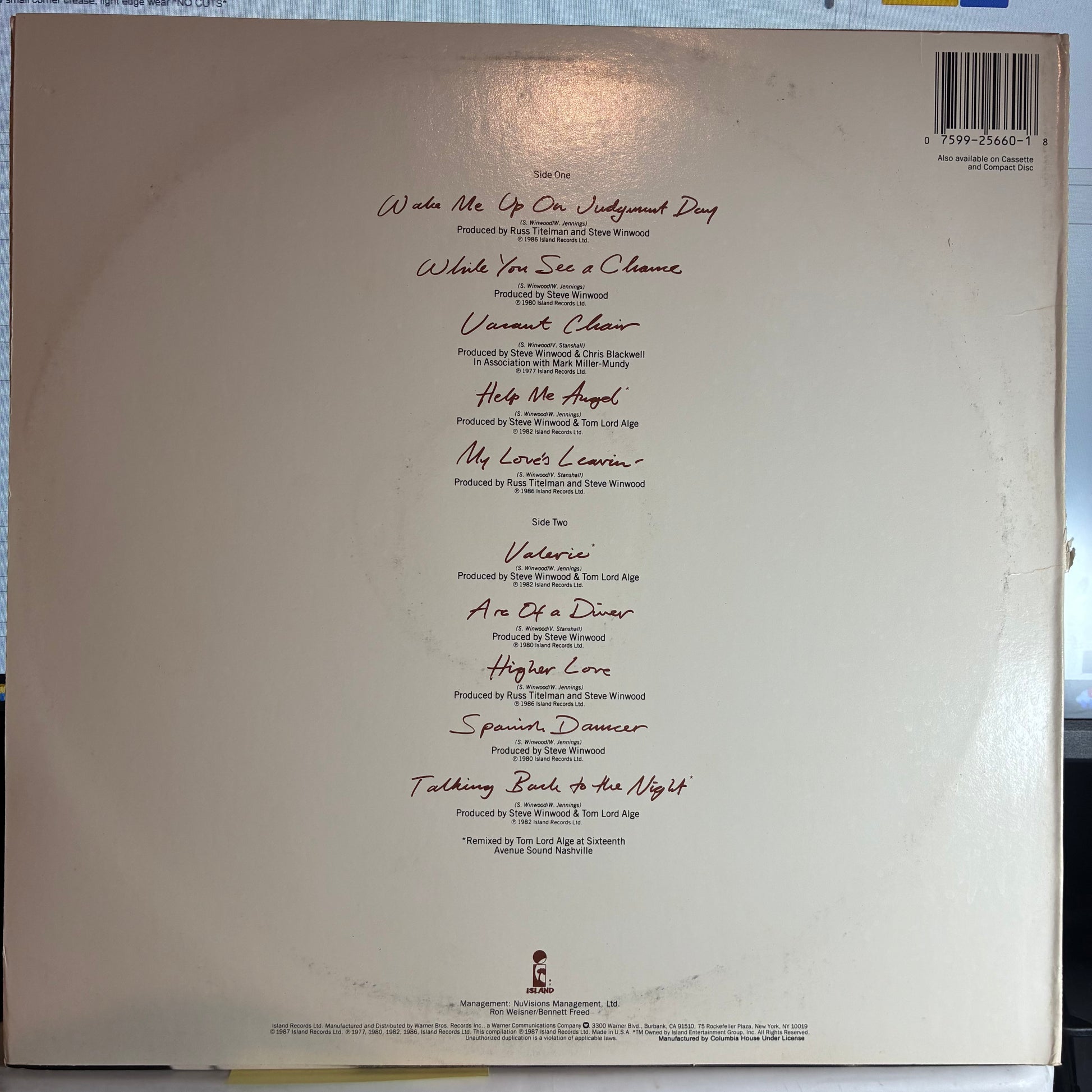 Chronicles (VINYL) | Excellent (EX) Excellent (EX) - ROCK / USED *EXCELLENT*