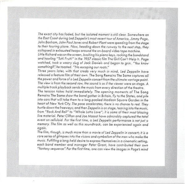 The Soundtrack From The Film The Song Remains The Same (2xCD) | Excellent (EX) Excellent+ (EX+) - ROCK / USED *EXCELLENT*